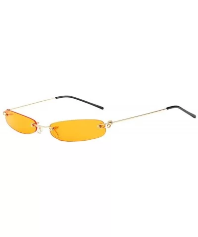 Super Small Fashion Chic Rimless Sunglasses 2018 Design HD Candy Color Clear Lens - Orange - C618RLYAEQC $7.59 Rimless