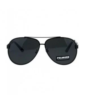 Polarized Lens Sunglasses Unisex Round Aviator Metal Light Frame - Black (Black) - CJ18QCYMGYD $10.57 Aviator