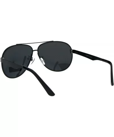 Polarized Lens Sunglasses Unisex Round Aviator Metal Light Frame - Black (Black) - CJ18QCYMGYD $10.57 Aviator