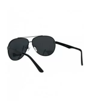 Polarized Lens Sunglasses Unisex Round Aviator Metal Light Frame - Black (Black) - CJ18QCYMGYD $10.57 Aviator