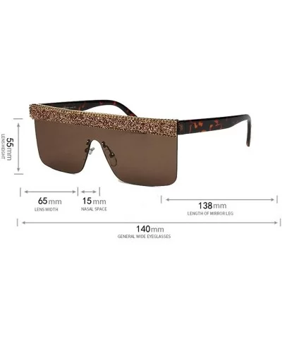 Fashion Large Frame Flat Top Rhinestone Sunglasses Small Gravel Decorative Ladies Sunshade glasses - Red - C118WQNCWDC $13.55...