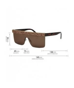 Fashion Large Frame Flat Top Rhinestone Sunglasses Small Gravel Decorative Ladies Sunshade glasses - Red - C118WQNCWDC $13.55...