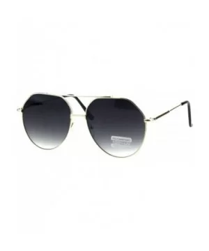 Mens Thin Metal Oversize Vintage Style Pilots Officer Sunglasses - Gold Smoke - C418GOH7TTR $9.46 Oversized