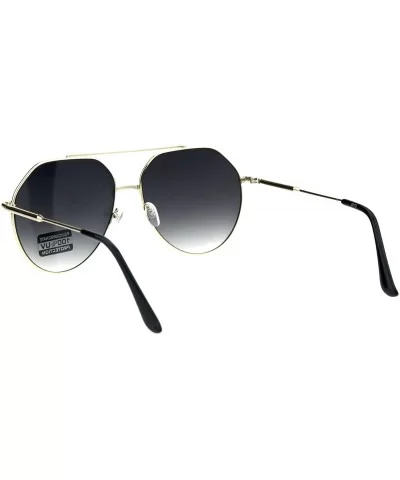 Mens Thin Metal Oversize Vintage Style Pilots Officer Sunglasses - Gold Smoke - C418GOH7TTR $9.46 Oversized