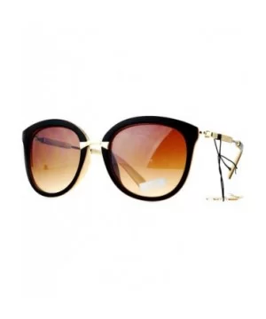 Oversize Horn Rim Butterfly Designer Fashion Sunglasses - Brown Beige - CP12MY9V51O $10.05 Butterfly