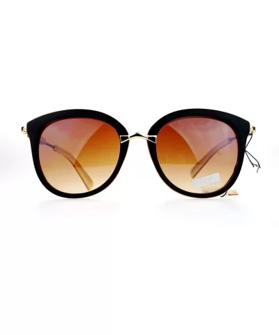 Oversize Horn Rim Butterfly Designer Fashion Sunglasses - Brown Beige - CP12MY9V51O $10.05 Butterfly