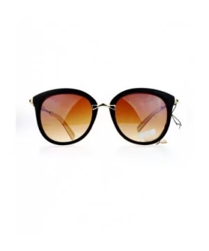 Oversize Horn Rim Butterfly Designer Fashion Sunglasses - Brown Beige - CP12MY9V51O $10.05 Butterfly