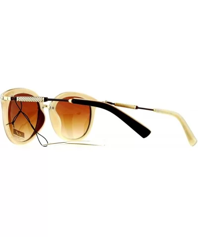 Oversize Horn Rim Butterfly Designer Fashion Sunglasses - Brown Beige - CP12MY9V51O $10.05 Butterfly