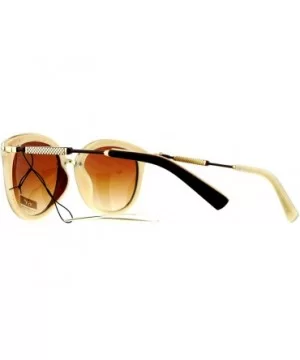 Oversize Horn Rim Butterfly Designer Fashion Sunglasses - Brown Beige - CP12MY9V51O $10.05 Butterfly