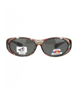 Polarized 60mm Wearover Oval Fit Over Translucent Plastic Sunglasses - Multicolor Dark Red - CB18KR42RN0 $10.98 Oval