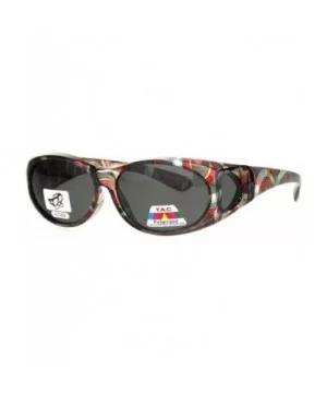 Polarized 60mm Wearover Oval Fit Over Translucent Plastic Sunglasses - Multicolor Dark Red - CB18KR42RN0 $10.98 Oval