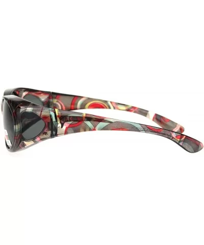 Polarized 60mm Wearover Oval Fit Over Translucent Plastic Sunglasses - Multicolor Dark Red - CB18KR42RN0 $10.98 Oval