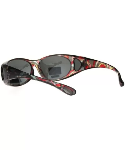 Polarized 60mm Wearover Oval Fit Over Translucent Plastic Sunglasses - Multicolor Dark Red - CB18KR42RN0 $10.98 Oval