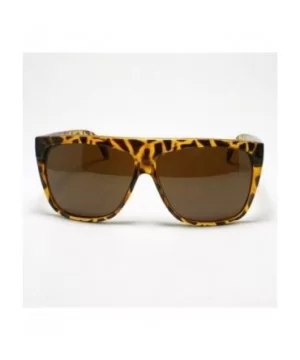 Mens Sunglasses Unique 80's Oversized Flat Top Square Fashion Frame Brown Tort - CG11DIXKK0X $5.97 Square