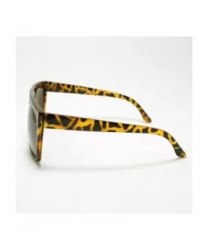 Mens Sunglasses Unique 80's Oversized Flat Top Square Fashion Frame Brown Tort - CG11DIXKK0X $5.97 Square