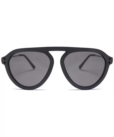 Oversized Cat Eye Sunglasses for Men and Women UV400 - C6black Green Yellow - CQ198827UH3 $10.77 Oversized