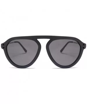 Oversized Cat Eye Sunglasses for Men and Women UV400 - C6black Green Yellow - CQ198827UH3 $10.77 Oversized