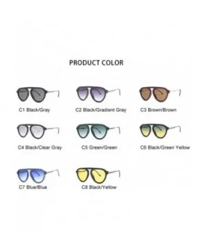 Oversized Cat Eye Sunglasses for Men and Women UV400 - C6black Green Yellow - CQ198827UH3 $10.77 Oversized