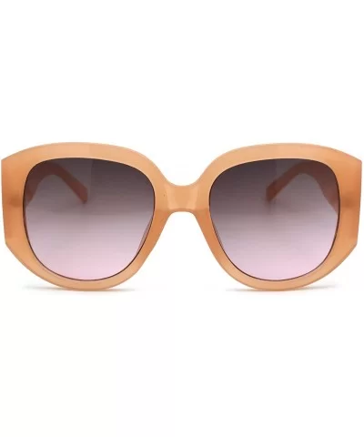 Womens Thick Arm Plastic Oversize Butterfly Sunglasses - Peach Gradient Pink - C218UZRAAIW $6.23 Rectangular