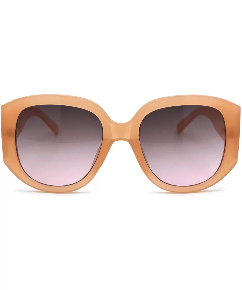 Womens Thick Arm Plastic Oversize Butterfly Sunglasses - Peach Gradient Pink - C218UZRAAIW $6.23 Rectangular