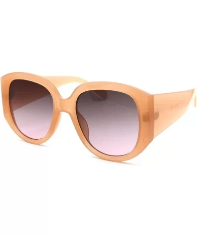 Womens Thick Arm Plastic Oversize Butterfly Sunglasses - Peach Gradient Pink - C218UZRAAIW $6.23 Rectangular