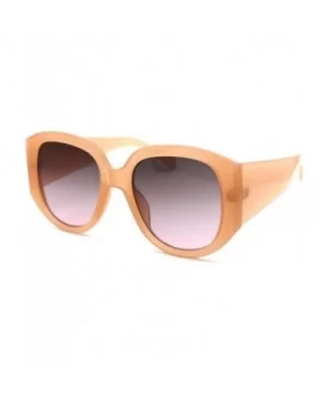 Womens Thick Arm Plastic Oversize Butterfly Sunglasses - Peach Gradient Pink - C218UZRAAIW $6.23 Rectangular