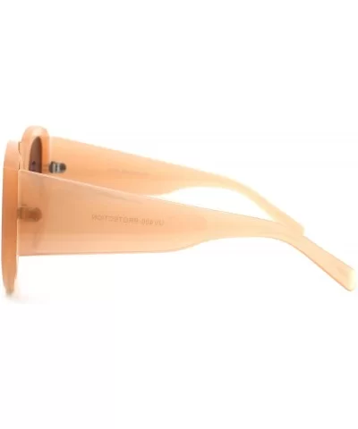 Womens Thick Arm Plastic Oversize Butterfly Sunglasses - Peach Gradient Pink - C218UZRAAIW $6.23 Rectangular