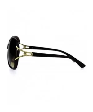 Womens Large Plastic Diva Jewel Hinge Designer Fashion Sunglasses - All Brown - CQ1869UGM5G $6.86 Butterfly