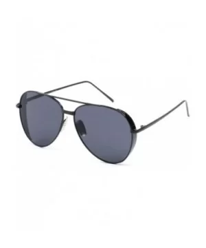 Mirrored Aviator Fashion Sunglasses - Black - CD18WR9T7MH $16.12 Goggle