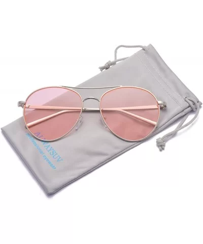 Classic Aviator Sunglasses For Women/Men - Ultralight Metal Frame Eye Sun Glass - Pink - CB18GUEH4N0 $7.08 Aviator