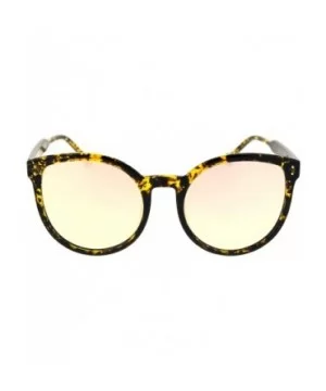 Womens Color Mirror Lens Oversize Round Butterfly Chic Sunglasses - Tortoise Pink Mirror - CS18RW4Q2WW $8.21 Butterfly