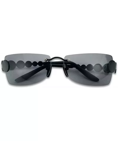 Super Unique Retro Rimless Light Tinted Sun Glasses 70's Vintage Disco Novelty Eyewear Glasses - CI18D3O8R68 $16.09 Square