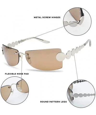 Super Unique Retro Rimless Light Tinted Sun Glasses 70's Vintage Disco Novelty Eyewear Glasses - CI18D3O8R68 $16.09 Square