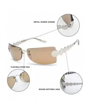 Super Unique Retro Rimless Light Tinted Sun Glasses 70's Vintage Disco Novelty Eyewear Glasses - CI18D3O8R68 $16.09 Square