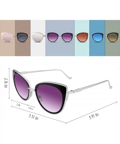 Cat Eye Women Sunglasses Metal Frame UV400 HD Lenses B2249 - Gradient Grey - C1182L99962 $10.23 Cat Eye