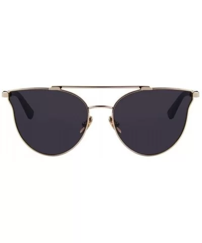 Women Fashion UV400 Cat Eye Classic Double-Bridge Shades Mirror Sunglasses - Gold - CN17YZXN3KL $9.72 Goggle