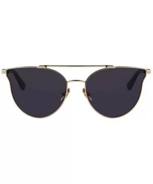 Women Fashion UV400 Cat Eye Classic Double-Bridge Shades Mirror Sunglasses - Gold - CN17YZXN3KL $9.72 Goggle