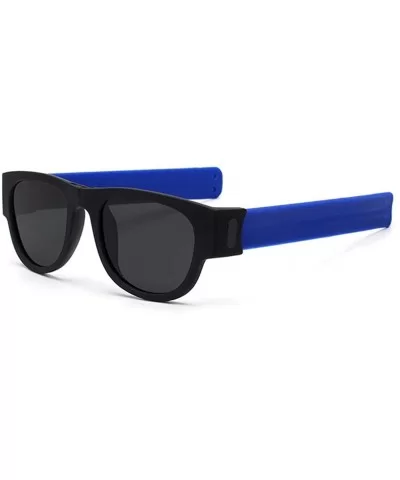 Premium Unisex Polarized Fold Frame Sun Glasses Trendy Stylish Sunglasses for Men Women - Blue - CT18YOEZ8DA $12.70 Round