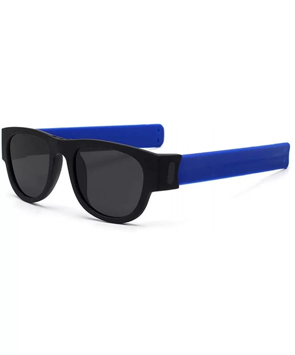 Premium Unisex Polarized Fold Frame Sun Glasses Trendy Stylish Sunglasses for Men Women - Blue - CT18YOEZ8DA $12.70 Round