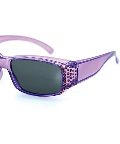 Fit Over Sunglasses Made With Swarovski Elements - Purple - CG11KWA6T7H $33.65 Rectangular