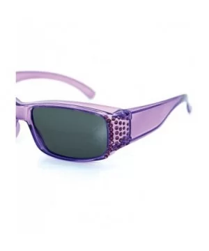 Fit Over Sunglasses Made With Swarovski Elements - Purple - CG11KWA6T7H $33.65 Rectangular