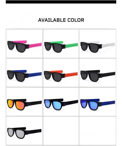 Premium Unisex Polarized Fold Frame Sun Glasses Trendy Stylish Sunglasses for Men Women - Blue - CT18YOEZ8DA $12.70 Round