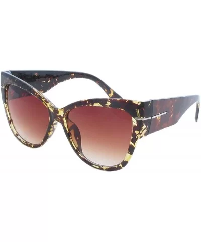 Super Oversized Cat Eye Thick Frame Designer Gradient Sunglasses Anoushka - Tortoise - C512EWFBN8N $6.66 Cat Eye