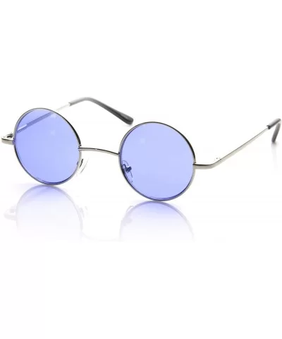 Hipster Fashion Small Metal Round Circle Ozzy Elton Color Tint Lennon Style Sunglasses - Silver - C811PXVLQR9 $5.81 Goggle