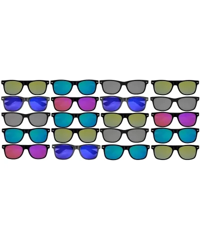 Wholesale set of 20 Pairs Mirrored Reflective Colored Lens Sunglasses Matte - .Flat_lens_mix_colors_20_pairs - CH12O1K4UBE $2...