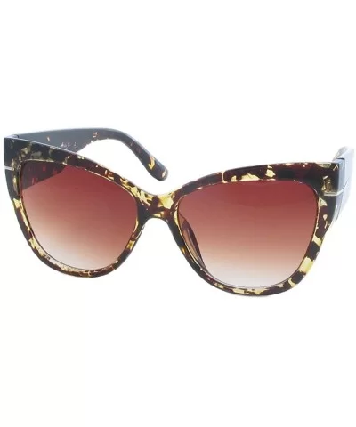 Super Oversized Cat Eye Thick Frame Designer Gradient Sunglasses Anoushka - Tortoise - C512EWFBN8N $6.66 Cat Eye