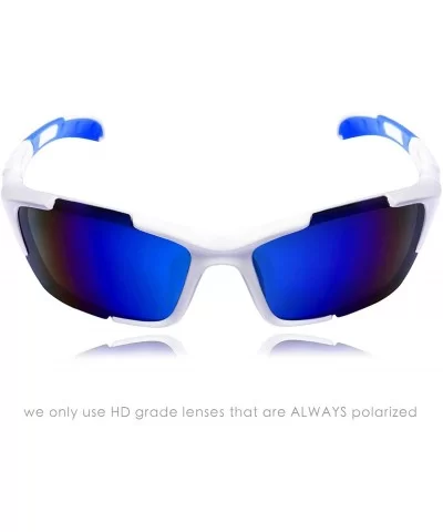 S1 Sport Polarized Sunglasses - White-blue - C7129SAOR7Z $24.62 Sport