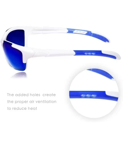 S1 Sport Polarized Sunglasses - White-blue - C7129SAOR7Z $24.62 Sport