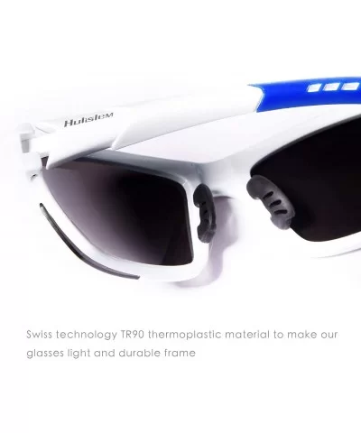 S1 Sport Polarized Sunglasses - White-blue - C7129SAOR7Z $24.62 Sport