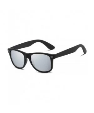 Polarized Square Sunglasses for Driving Men Alloy Frame UV 400 Protection - Silver - CE18YKZULCR $12.81 Sport